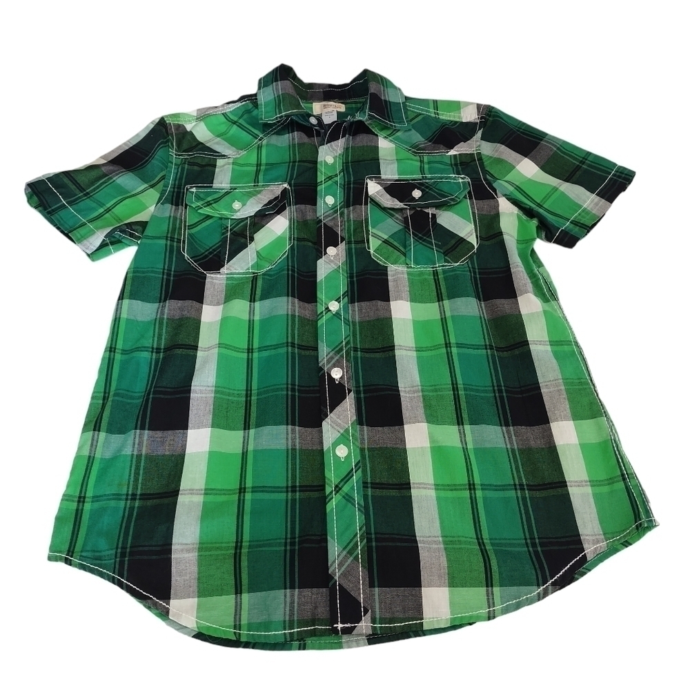 Route 66 Men's Green Black Plaid Button Down Shirt Size S - Picture 3 of 9